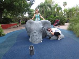 Elephant rides with Allie. 
